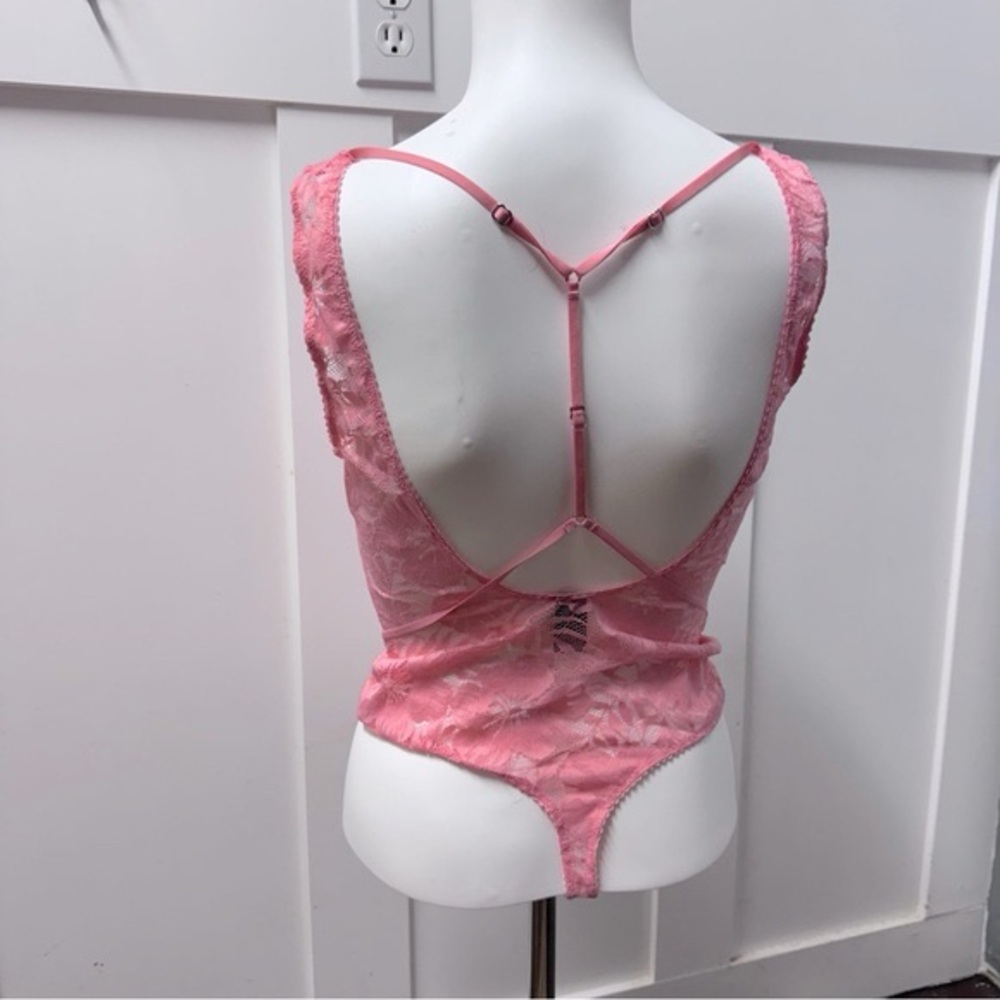 Victorias Secret pink lace body suit size S